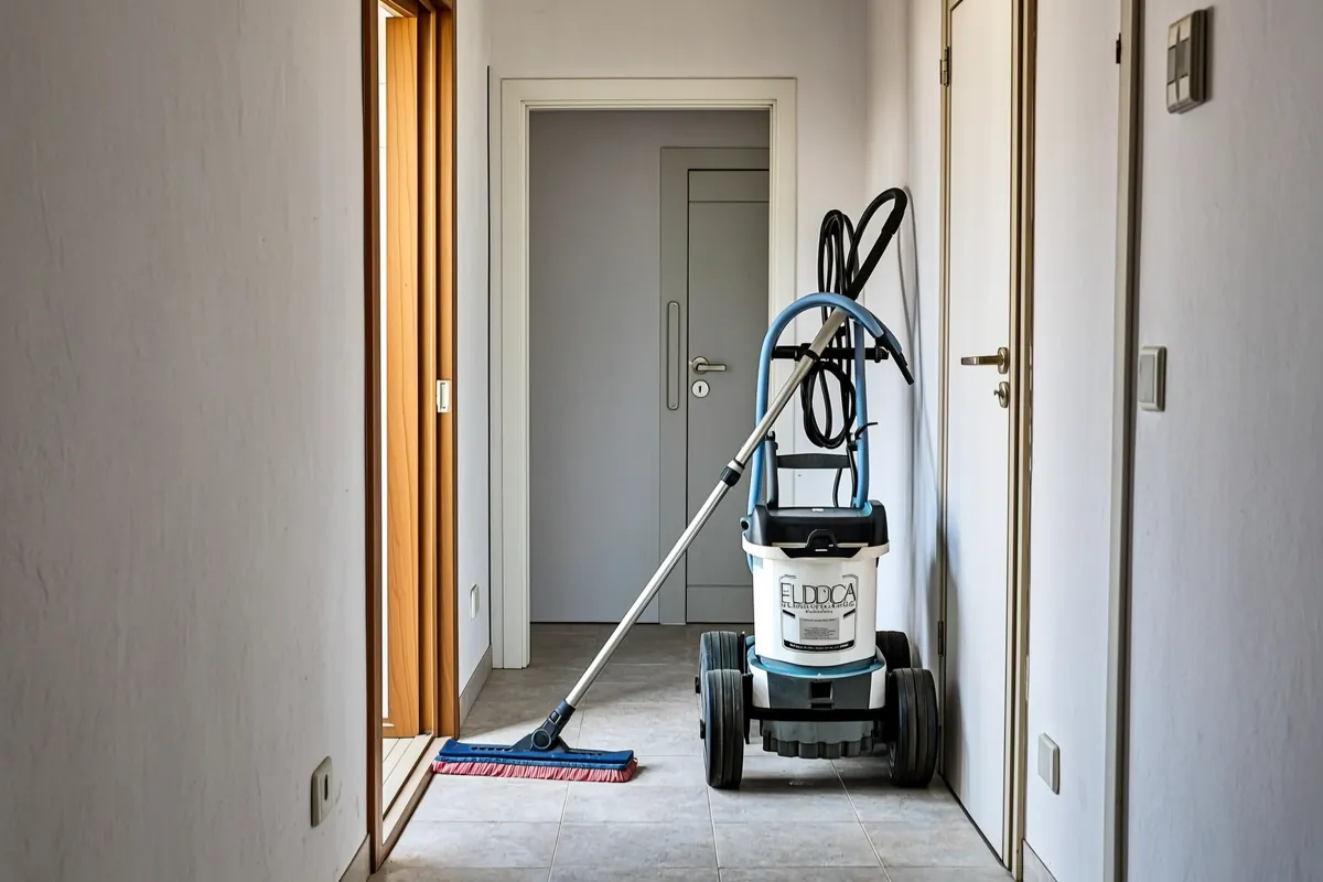 Equipo de limpieza en una vivienda de Elda